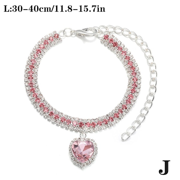 Hund Katt Rhinestone Diamante Halsband Halsband Valp Kristall Bling Pink L