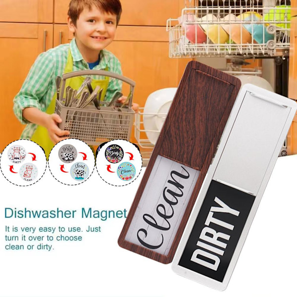 Diskmaskinsmagnet Ren/Smutsig Skylt, Lantlig Rustik Ren/Smutsig flower onesize