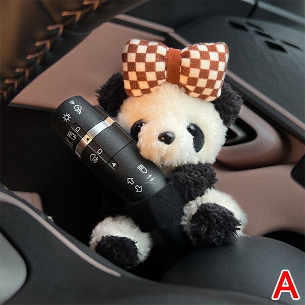 Bil Söt Rosett Panda Vindrutetorkare Blinkers Omkopplare Ornament Auto P Panda with Pink Bow One size