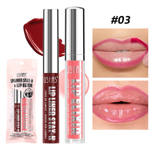 Langvarig dobbel peel-off lipgloss + lipgloss-sett UC115