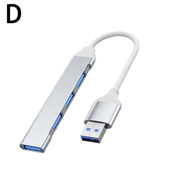 4 i 1 USB 3.0 Hub Distributionsadapter för bärbar datordata silver D