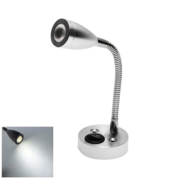 LED-läslampa för husbil, 2 W, med USB-port 5 V 2 A, strömbrytare, spotlight Black B 3200K