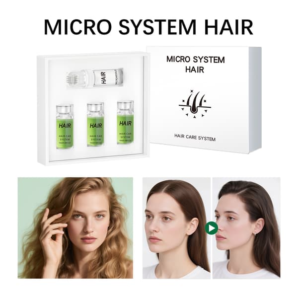 Hårbottenvård Microneedling Essence Roller Set för Förtjockning och Stärkning - 1+3 delar