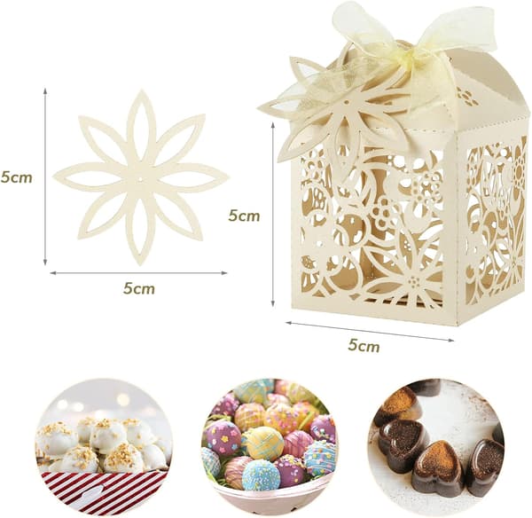 50 blomformade presentförpackningar: Perfekt för kommunionsgåvor, konfetti,