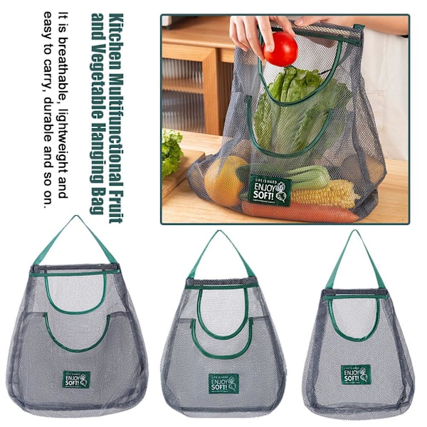 Multifunktionell hängande frukt- och grönsaksförvaringsväska för kit greenB Medium