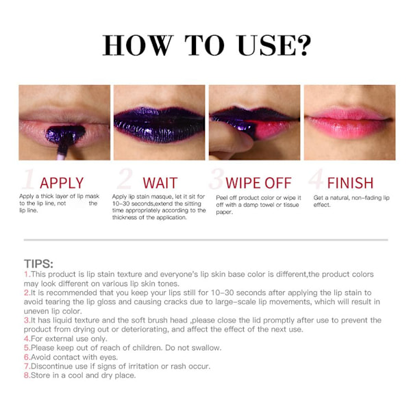 Avtagbar Läppfläck Läppglans Finish Basfärg Tonad Avskalningsbar L #3 Hot Pink 2.5ml