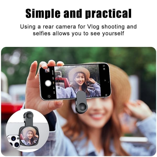 Mobiltelefon Bakre Selfie Spegel Kompakt Selfie Spegel Multifunktionell Telefonhållare För IPhone U0B0 white 1pcs