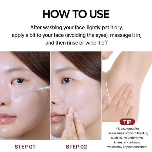 Dr.Melaxin PEEL SHOT GLOW EXFOLIANT RICE AMPOULE (HVID RIS/SORT RIS)