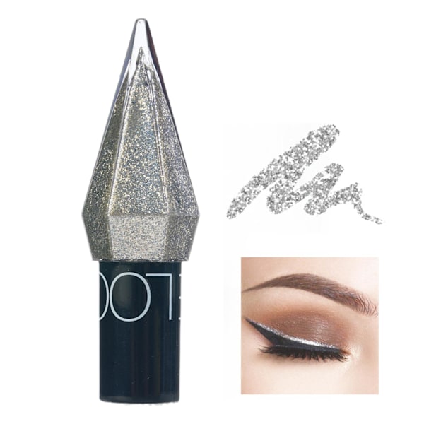 Glitter flytande eyeliner, metallisk skimrande vit silver guld Diamo ivory One-size