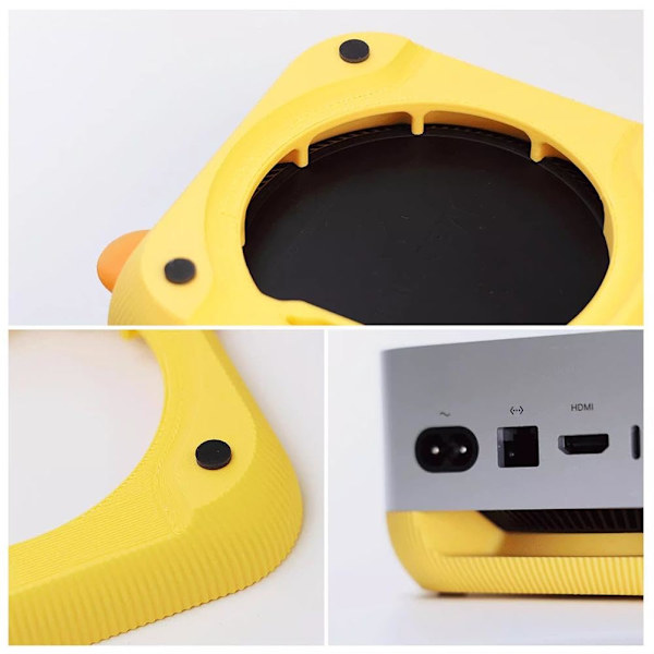 GINTBN Rolig Mun Ställbas för Mac Mini M4/M4 Pro 2024, Halkfria Kuddar, Enkel Åtkomst till Strömknapp Skrivbordsmonteringsdocka yellow 1 set