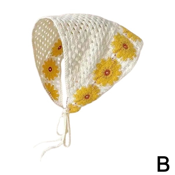 Fransk Triangulär Halsduk Kvinnors Stickad Hårscarf yellow 1pcs