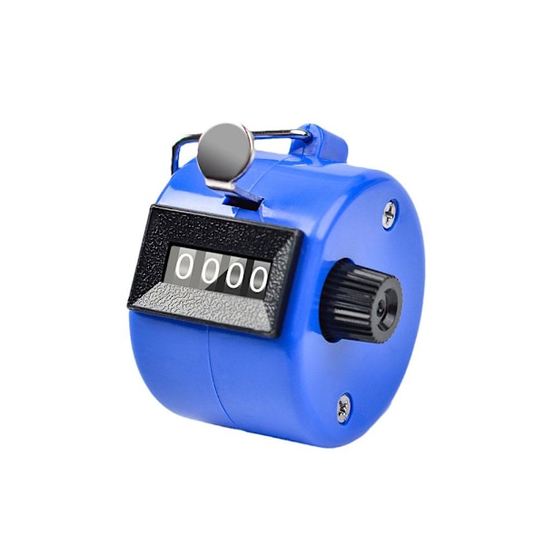 Mekanisk Handräknare Tally Counter Clicker 4-siffrig Räkning blue 1pc