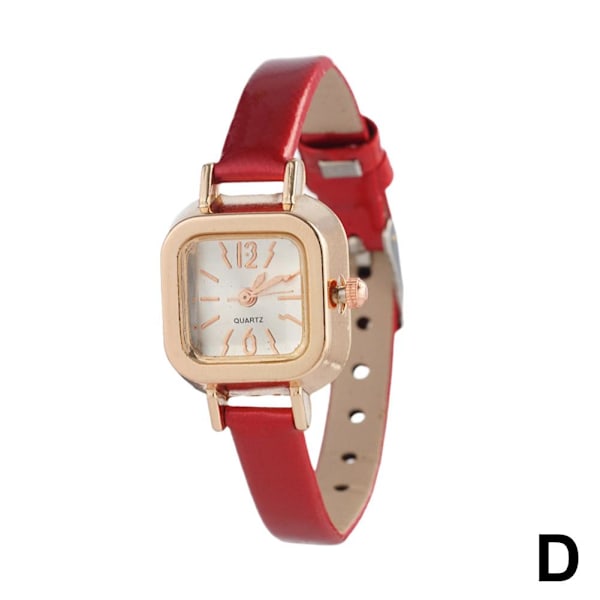 Ny Modeklocka Koreansk Version Retro Quartz Klocka Tunt Band Sm Red One size