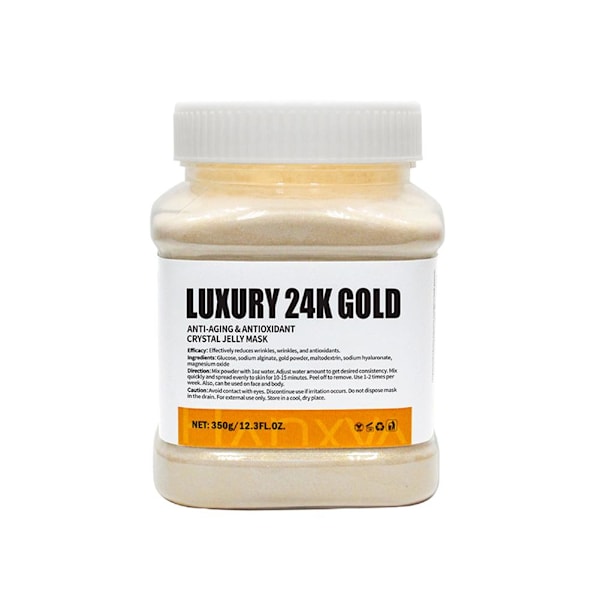 350g Återfuktande 24K Guld Mjuk Mask Pulver Rosblad Kristallgelé Bamboo 1pcs