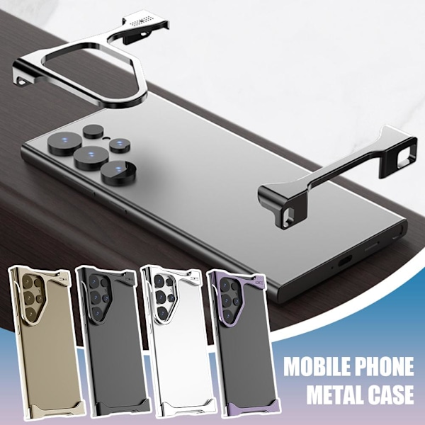 För Galaxy S25 S25+ S25Ultra Metall Ramlös Minimalistisk Skal UK Purple For S25ultra
