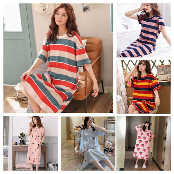Kortärmad Dam Pyjamas Nattlinne Dam Sommar Set Hemmakläder O7m2 strawberry XL