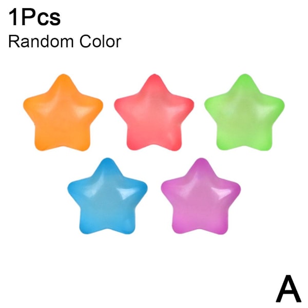 1-10 st Glow Kawaii Leksaker Antistress Stjärna Kläm Leksak Dekompression random colorA 1pcs