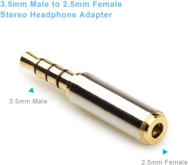 3,5 mm han til 2,5 mm hun & 2,5 mm han til 3,5 mm hun lydadapter