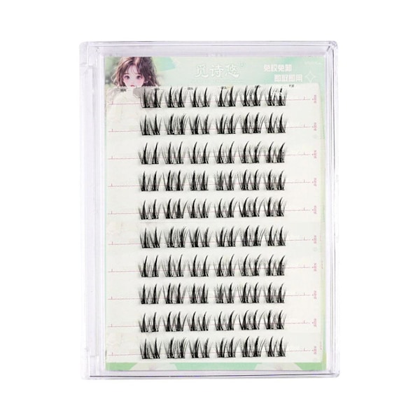 10 Rader Limfria Falska Ögonfransar, Segmenterade Enkla Kluster E Pure Wild Devil 10 rows