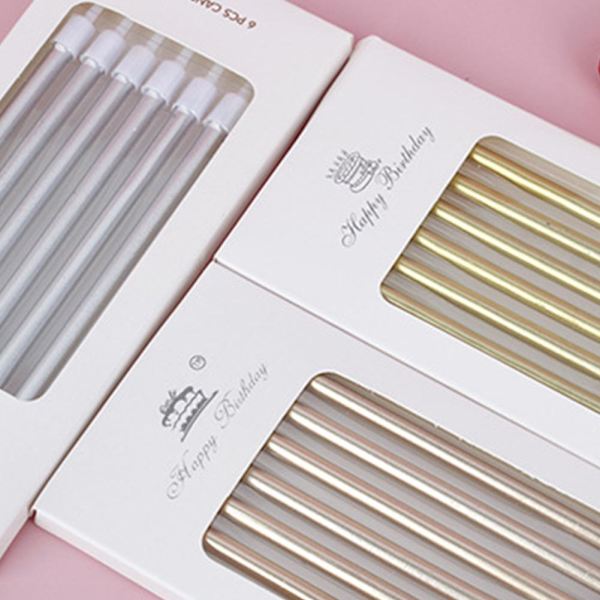 6 st Färgade Ljus Födelsedag Möhippa Bröllop Grattis Behöver Fest I1Q4 M3G3 W4T6 Rose Gold 6pcs