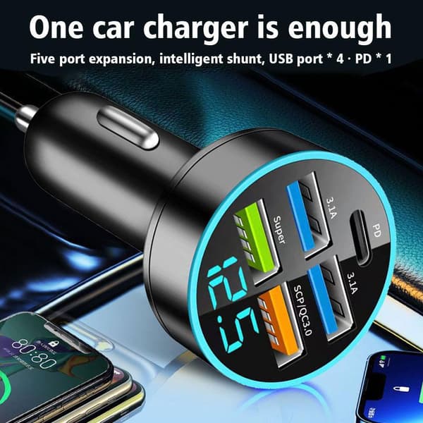 USB PD 30W Typ-C Billaddare Snabbladdningsadapter för iPhone Max 12 11 13 D8V1