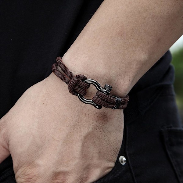 XCSM Herrar Nautisk Repflätad Armband med Spänne för Män Kvinnor navy blue One-size