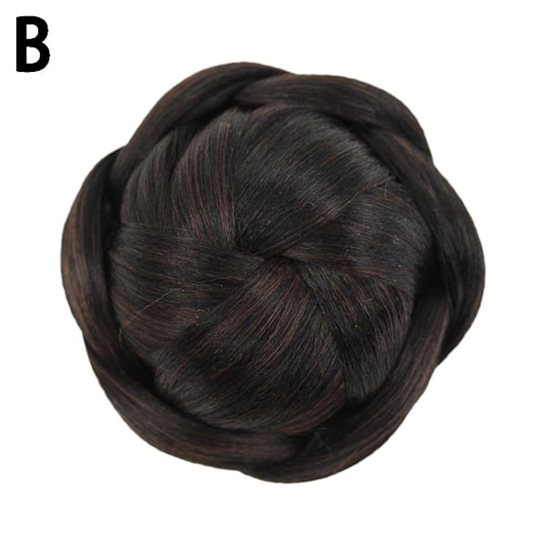 Flätad håruppsättning för bröllop, clip-in chignon, retro hår 2/33# 12cm