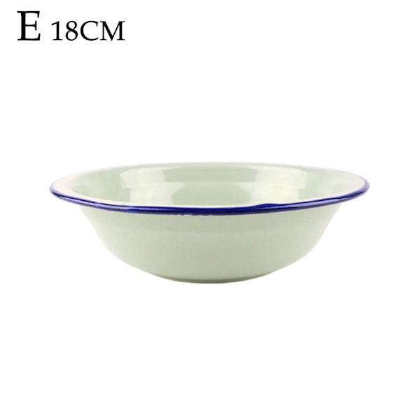 Emajerad slätvalsad soppskål gul multi specifikation H Green 18cm