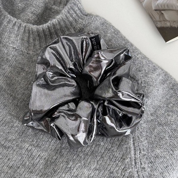 Blank glänsande tyg Silverfärgad Tjocktarmscirkel X7S3 Black One size