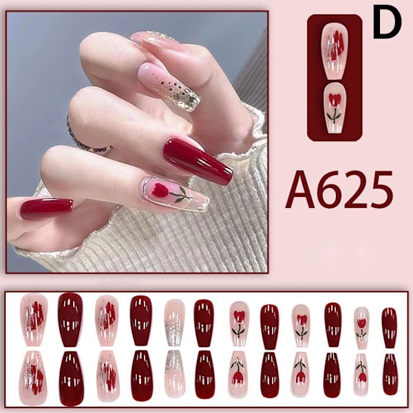 Falska naglar Set Design DIY Fransk Finger Nail Art falska naglar style 6 1set