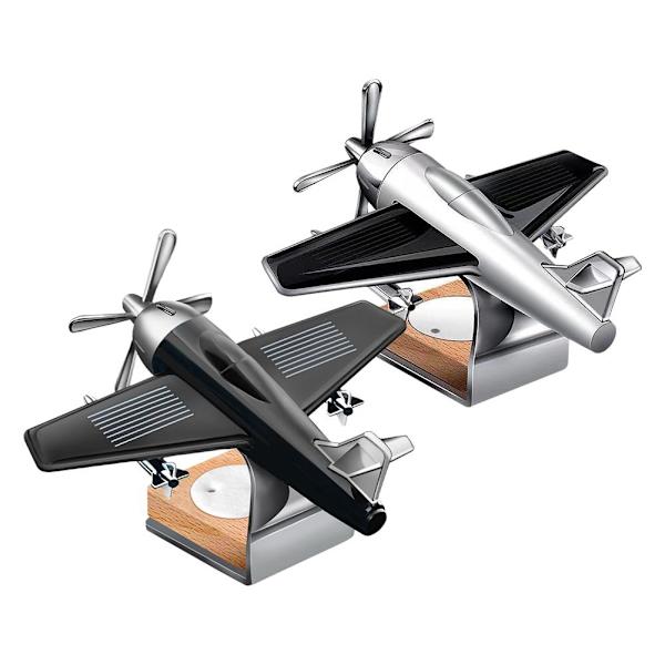 Bilinstrumentbräda Flygplansdekoration Solcellsdriven Luftfräschare Diffuser Aromaterapi Black 1pcs