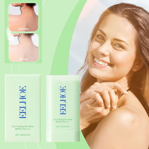 Centella Asiatica Beskyttende Stift - Udendørs Beskyttelse Mod UV-eksponering og Solskoldning - Forfriskende Solid Beskyttende Creme