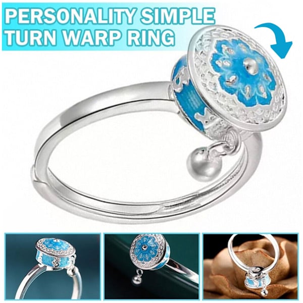 Silver Retro Ring Ångestlindringsring Justerbar Roterande G.V5 Ring Fidget X9S2