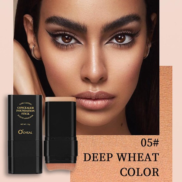 Vattenlätt Foundation Stick Dubbelände Med Borsthuvud Perfekt LIGHT SKIN TONE 15g