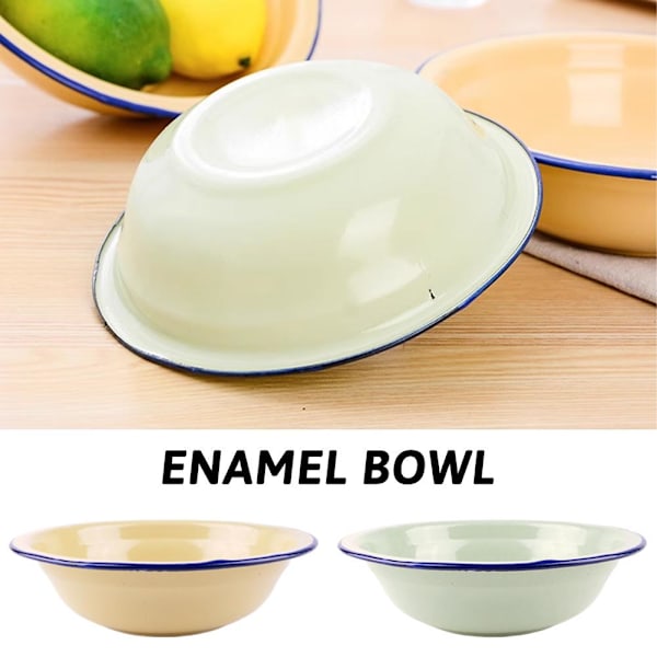 Emajerad slätvalsad soppskål gul multi specifikation H Yellow 16cm