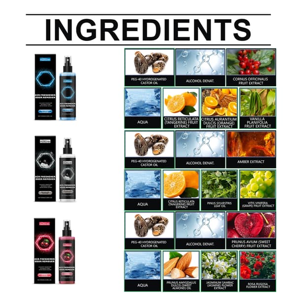Black Ice Duftende Bilduftfrisker, Bilduftfjerner, Luftfrisker, Toiletdeodorantspray, Husholdning