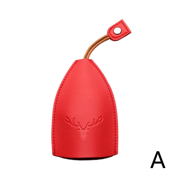 Unisex Cute Elk Pull Type Key Bag, läder Car Key Case Cover,Sw Christmas Red One-size