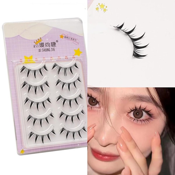 Manga Lashes Cat Eye 3D Naturliga Falska Fransar Naturliga L