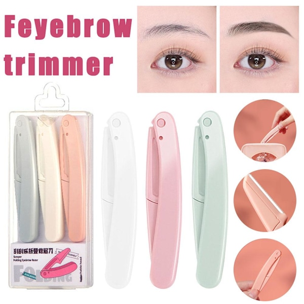 Reptålig Hopfällbar Ögonbrynstrimmer Rakhyvel För Nybörjare M2r1 3 Color 3pcs