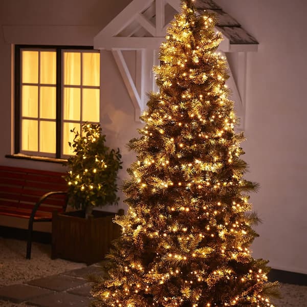Dazzle Bright Julelyskæde, 100 LED 33 FT Sammenkoblelige Feelys med 8 Tilstande, Vandtæt Julepynt til Indendørs Udendørs Helligdage