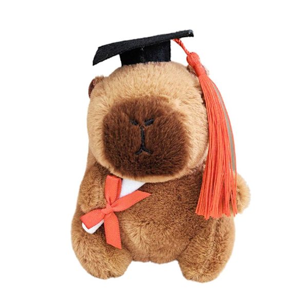 Capybara-docka med examensplupp, kudde, tecknad capybara pink yellow onesize