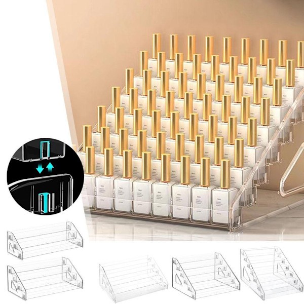 Transparent Akryl Display Rack Flerlagers Nagellack Skrivbord Butik Leksaksförvaring Verktyg Display T1y9 5-layer 1pcs