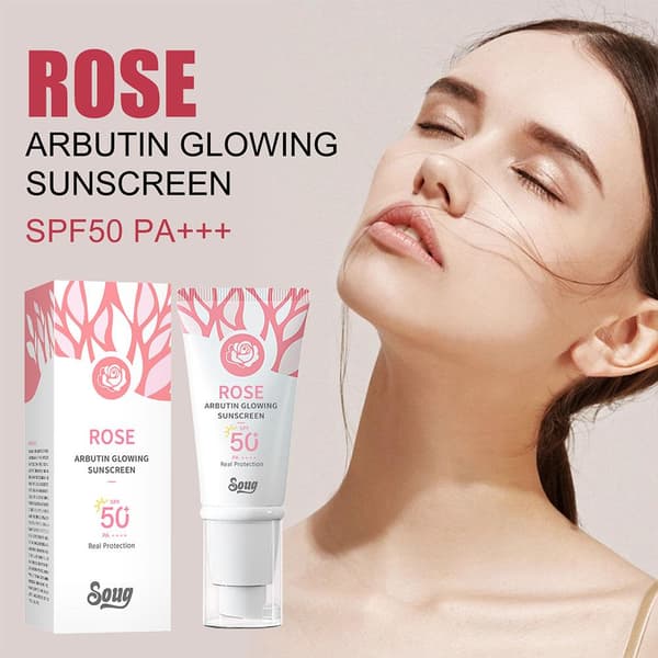 SOUG 30g Whitening Sunscreen Rose Arbutin Moisturizing Non Greasy Sunscreen