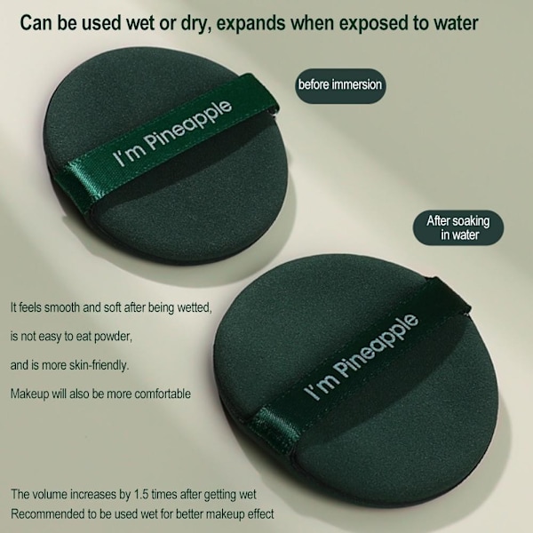 Luftkudde Puff Nonlatex Sminksvamp Slumpmässig Färg Fluffig Mjuk Rund Puff För Våt Och Torr Applicering 1 St Droplet style one size