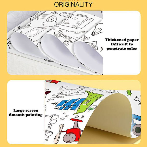 Barn DIY Graffiti Rulle Färg Fyllning Papper Målning Rulle Väggmonterbar I5 dinosaur  300cm
