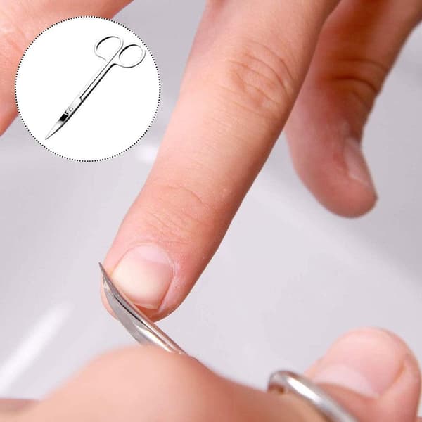 Mini buet overskæg næse ørehårfjerner saks. Trimmer B6C4