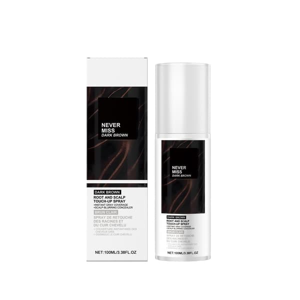 Snabb Touch-Up Spray för Rödbrunt Hår - Mörkbrun, 100ml Växtbaserad Formula