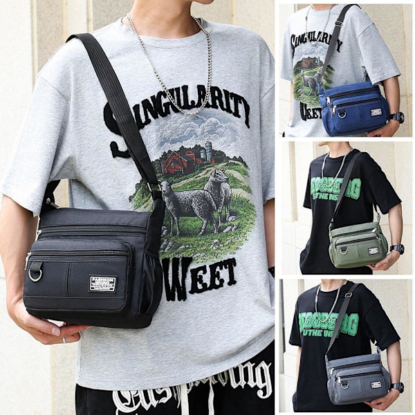 2025 Ny herrväska Stor Kapacitet Casual Business Herr Multi Enkellager K9B5 Gray One size