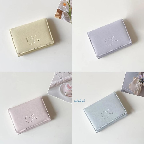 Koreansk Mode Kvinnors Björnkort Treviknings Plånbok W1B7 Purple One size