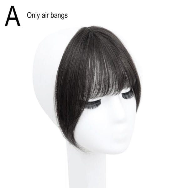 Eight Bangs Dam peruk 3D huvud tunn sektion medium split simula black 1pcs